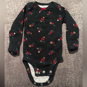 Carter's Black and Red Bodysuit with Cherry Pattern